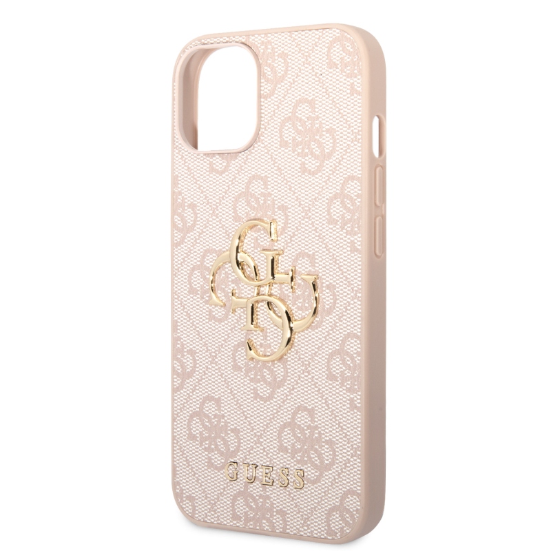 Guess PU 4G fém logós hátlap iPhone 15 rózsaszínhez