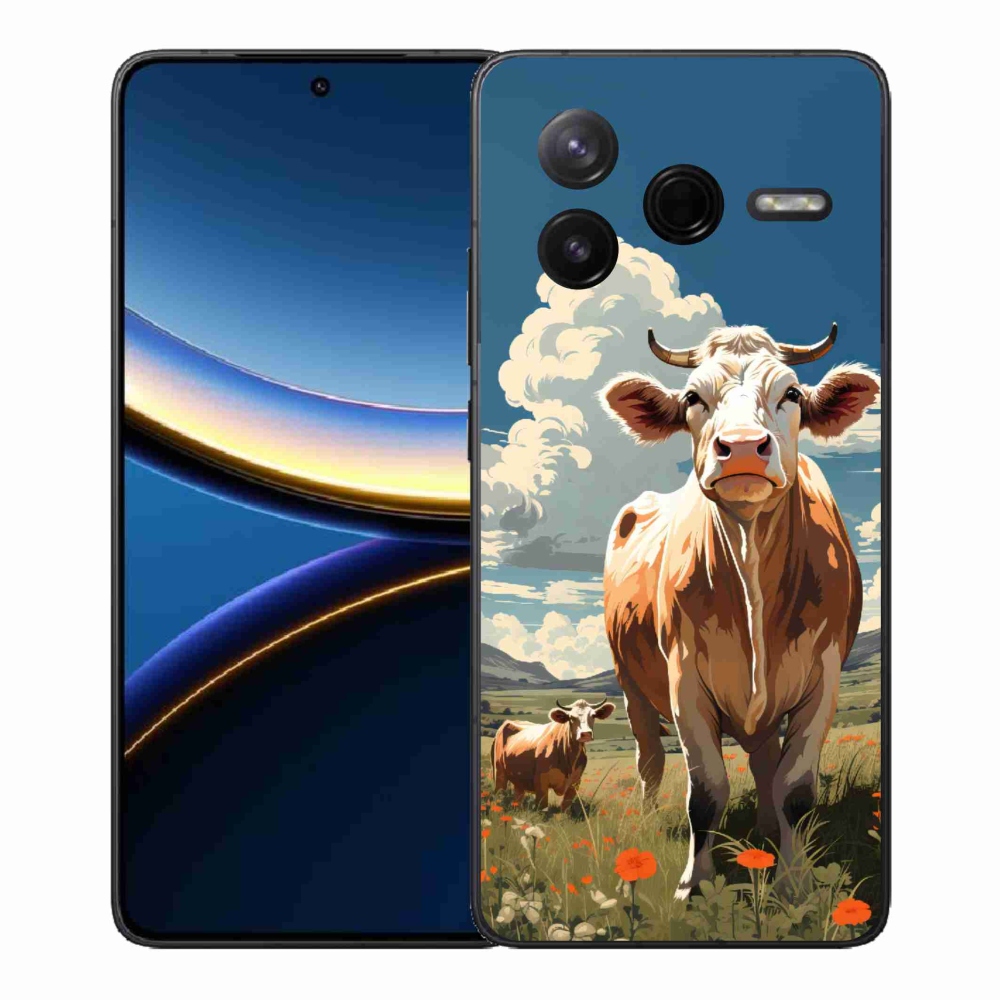 Gél borítás mmCase a Xiaomi Poco F7 Pro számára - tehenek a réten