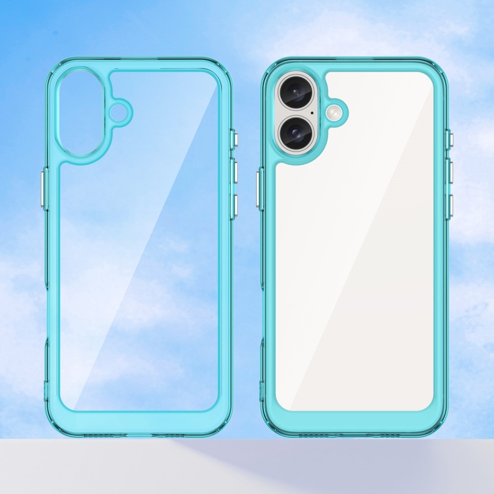 Gél tok fix hátlappal iPhone 16 készülékhez - világoskék