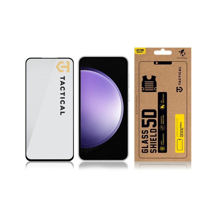 Taktikai üvegpajzs 5D üveg Samsung Galaxy S23 FE 5G Fekete