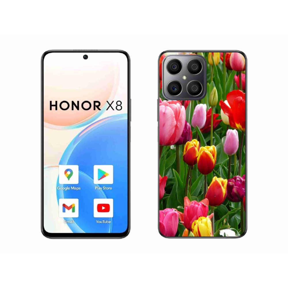 Zselés borítás mmCase a Honor X8-hoz - tulipánok