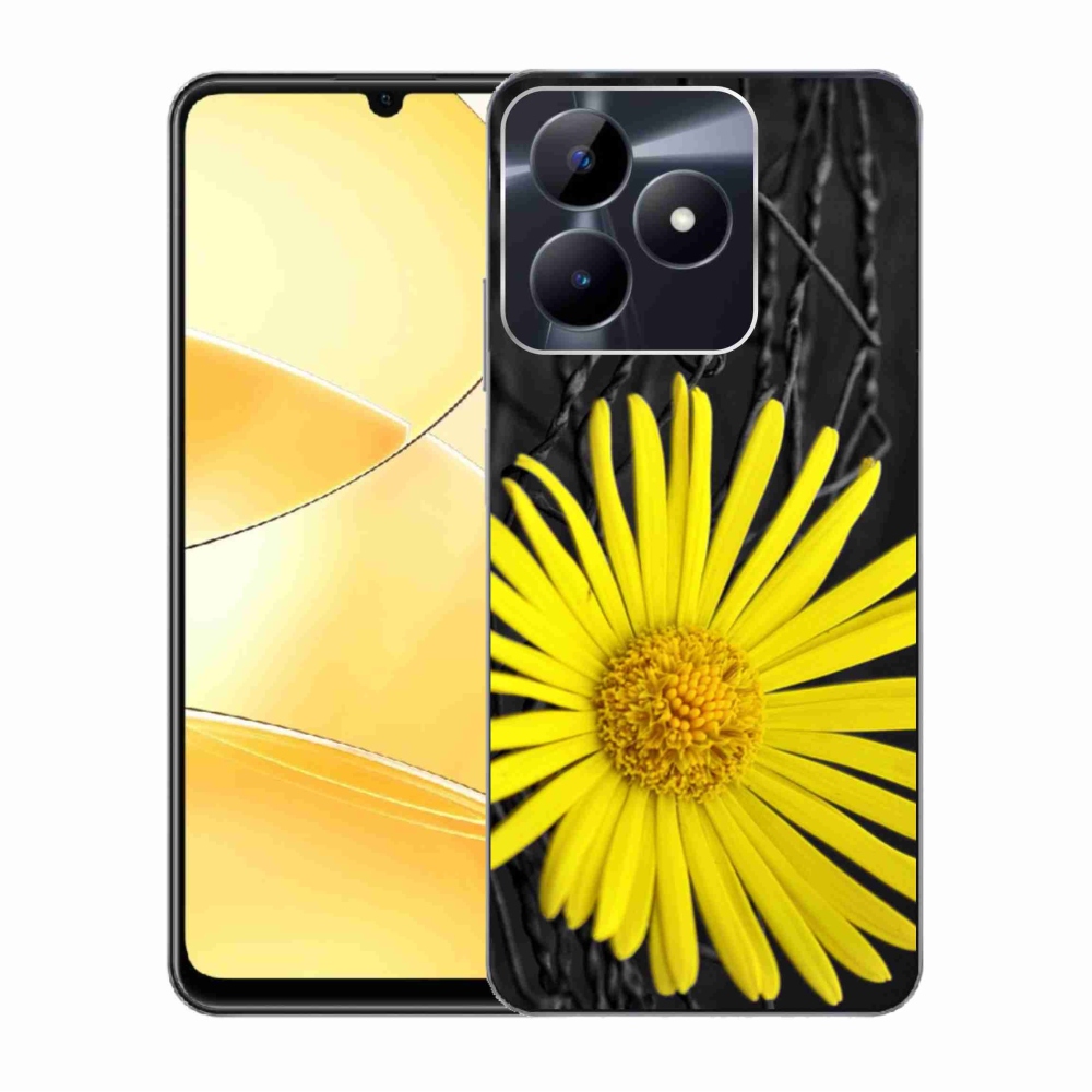 Zselés borító mmCase a Realme C51/C53 készülékhez - sárga virág