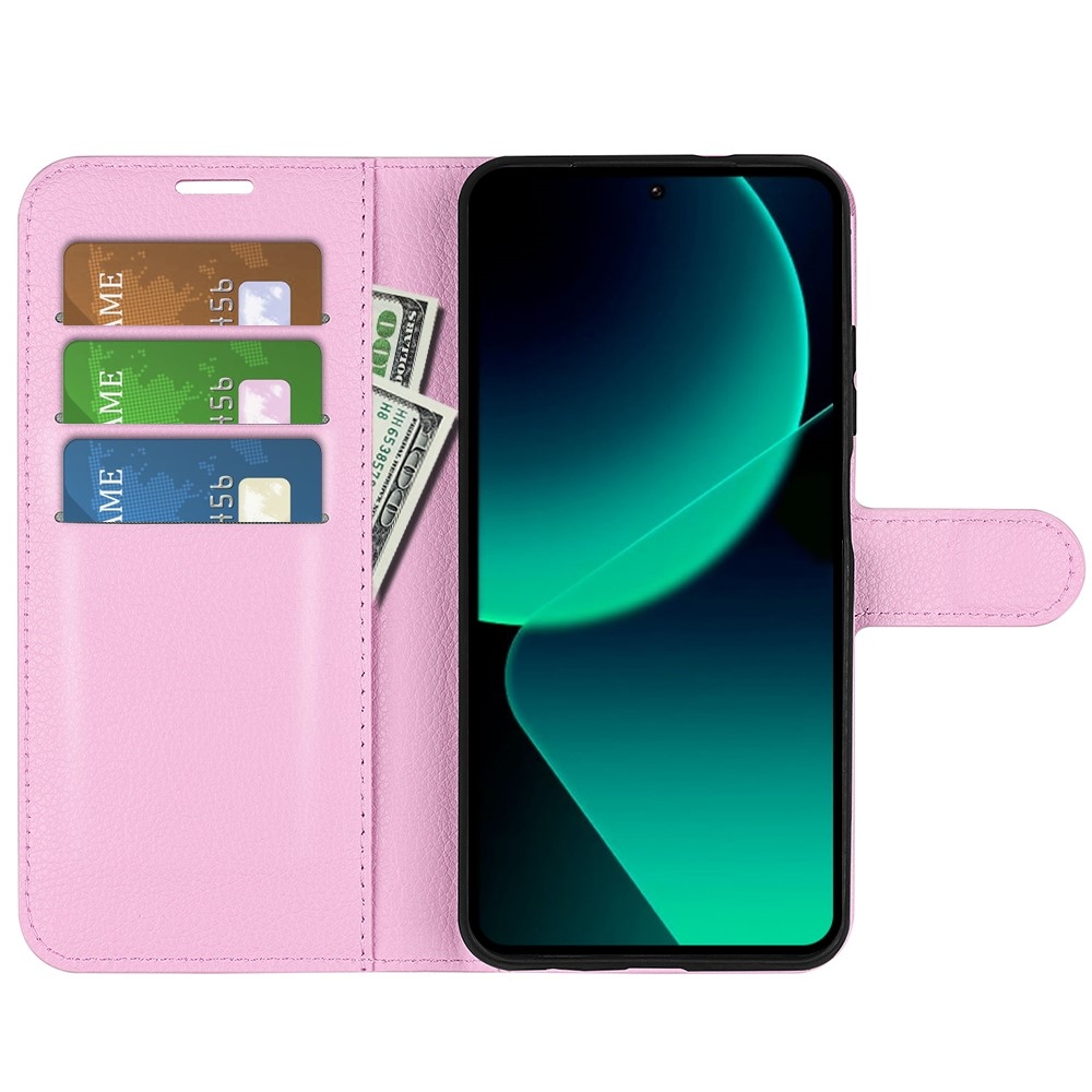 Litchi könyv tok Xiaomi 13T/13T Pro-hoz - rózsaszínű