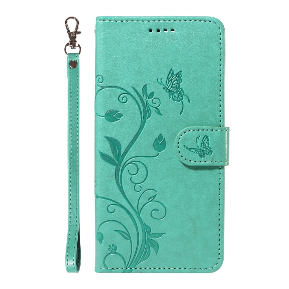 Virágos könyv tok Xiaomi Redmi Note 13-hoz - teal színű