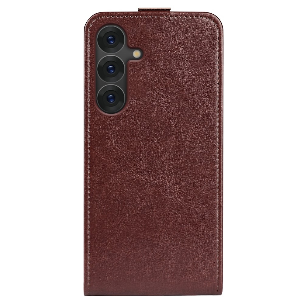 Függőleges könyvtáska Samsung Galaxy S25 készülékhez - barna