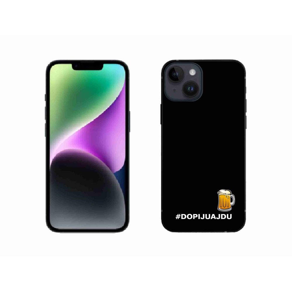 Gél borítás mmCase iPhone 14 - sör motívum 1 fekete háttérrel