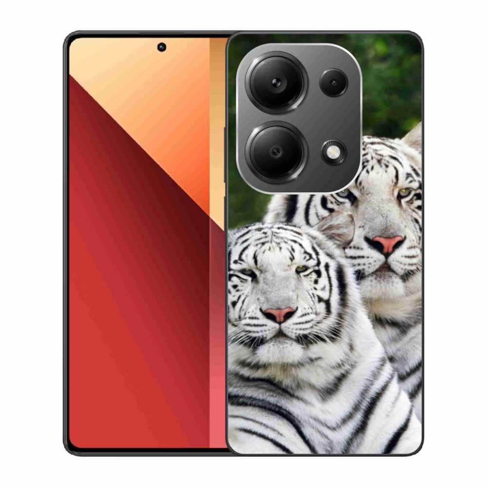 Gél tok mmCase a Xiaomi Redmi Note 13 Pro 4G/Poco M6 Pro számára - fehér tigrisek