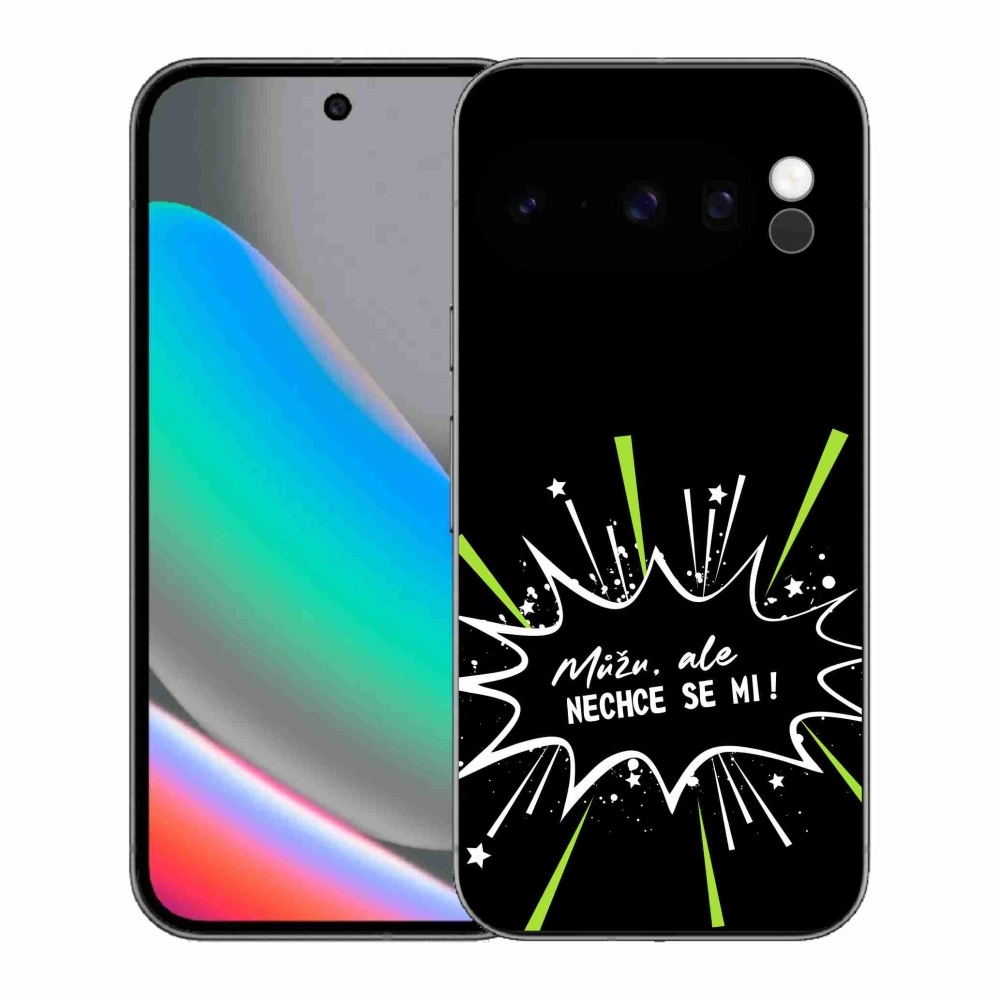 Gél borítás mmCase a Google Pixel 10 Pro számára - vicces szöveg 11 fekete háttér