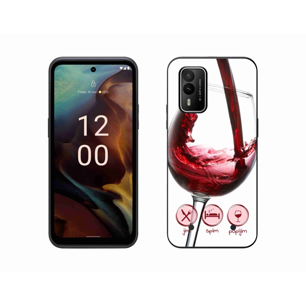 Gél tok mmCase a Nokia XR21 készülékhez - vörös borospohár