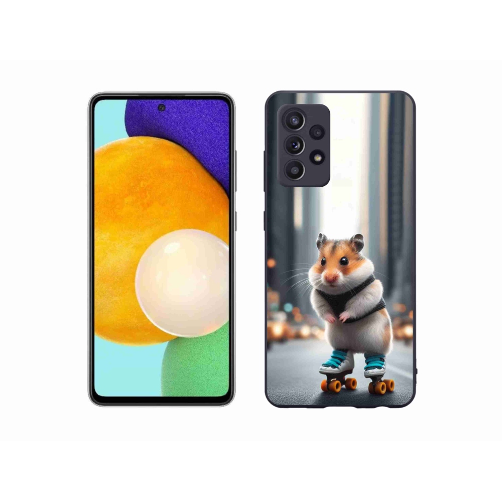 Zselés borítás mmCase Samsung Galaxy A52/A52 5G készülékhez - hörcsög a korcsolyán