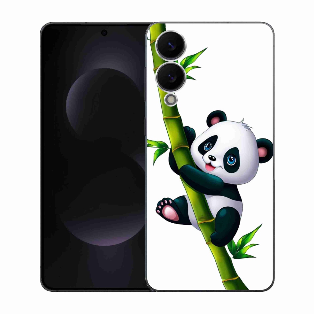Gél borítás mmCase Samsung Galaxy S25 Edge készülékhez - panda bambuszon