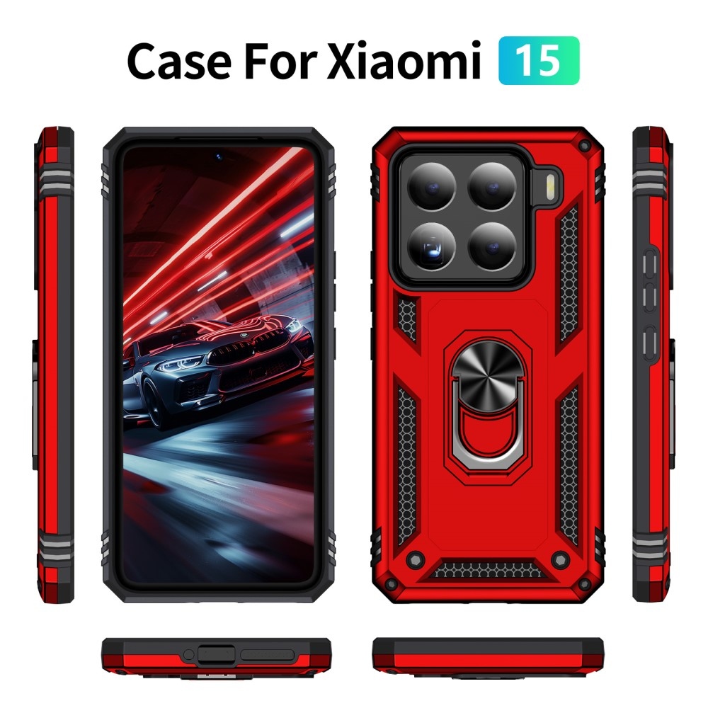 Gyűrűk tartós burkolat Xiaomi 15 - piros
