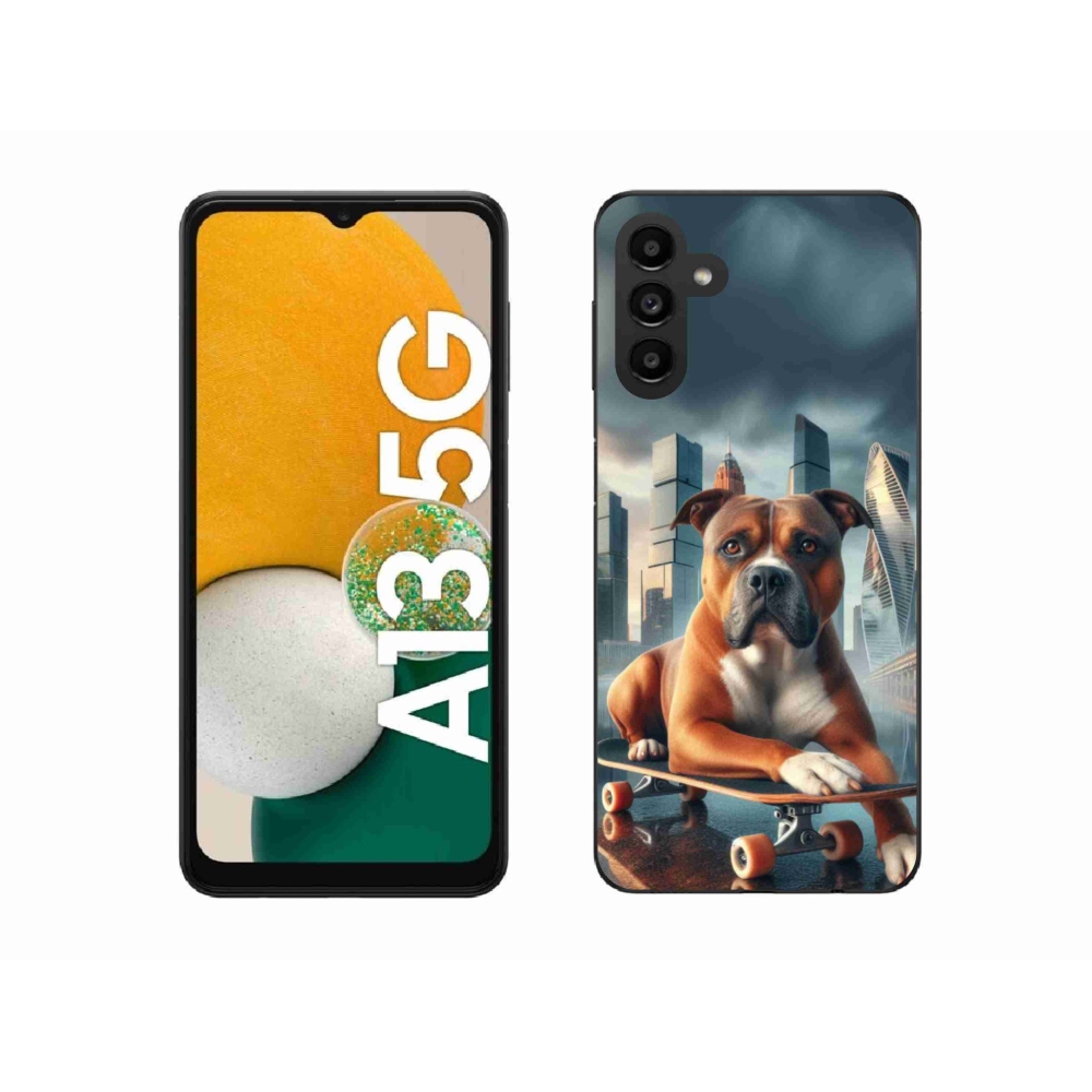 Zselés borítás mmCase Samsung Galaxy A13 5G - kutya gördeszkán