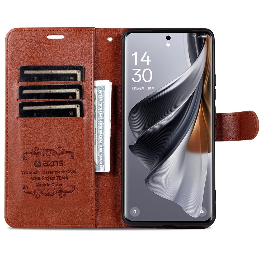 AZNS könyvtáska Xiaomi Redmi Note 14 Pro 5G/Poco X7 5G - barna