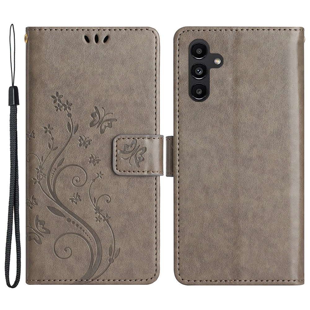 Virágok könyv tok Samsung Galaxy S23 FE készülékhez - szürke