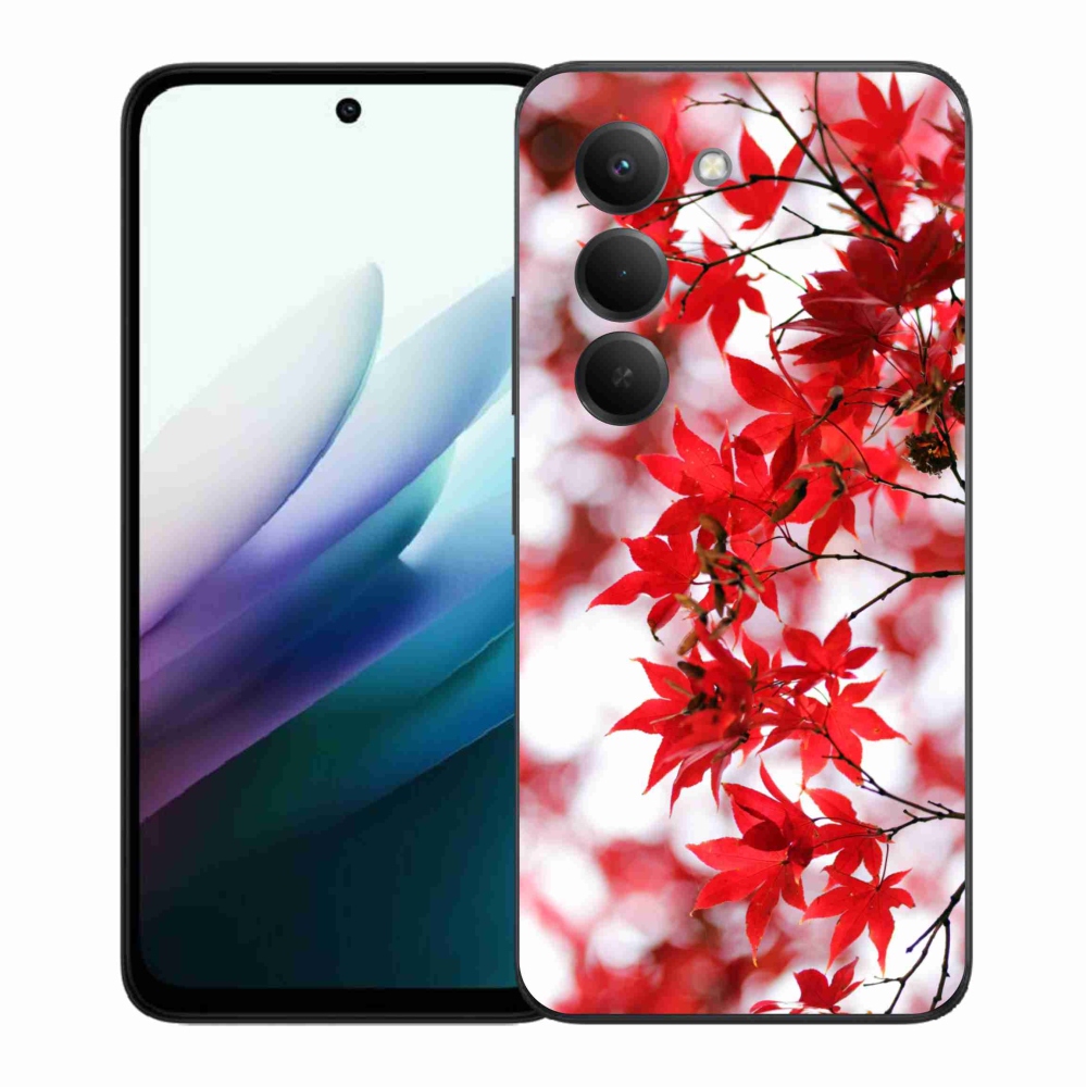 Gél borítás mmCase a Xiaomi Redmi 15 4G/5G (171mm) - piros levelek