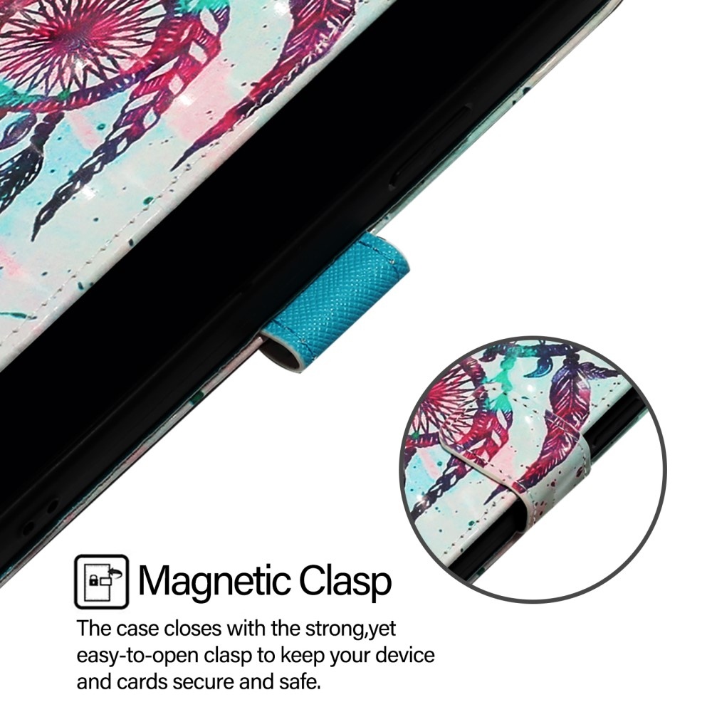 Patte könyv tok Samsung Galaxy M55 5G-hez - színes álomfogó