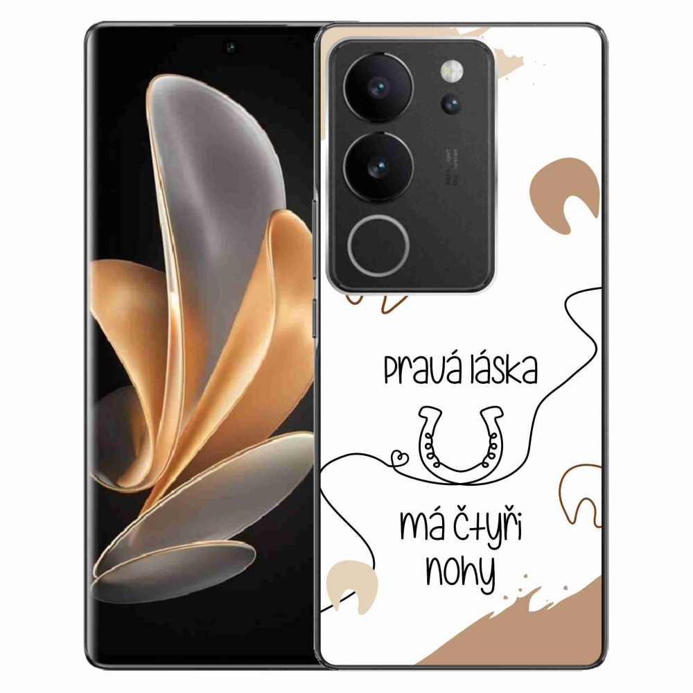 Gél borító mmCase a Vivo V29 5G készülékhez - ló motívum fehér háttérrel
