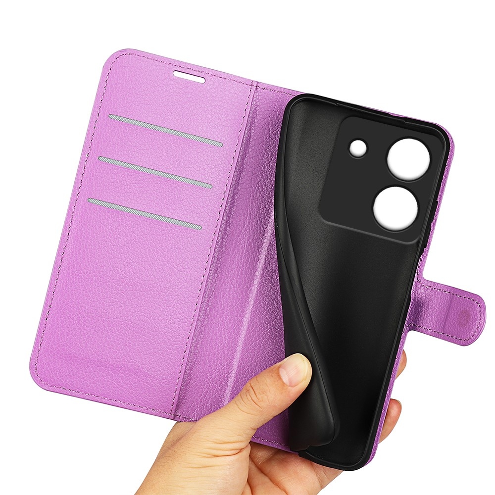 Litchi könyv tok a Xiaomi Poco M7 Pro 5G-hez - lila
