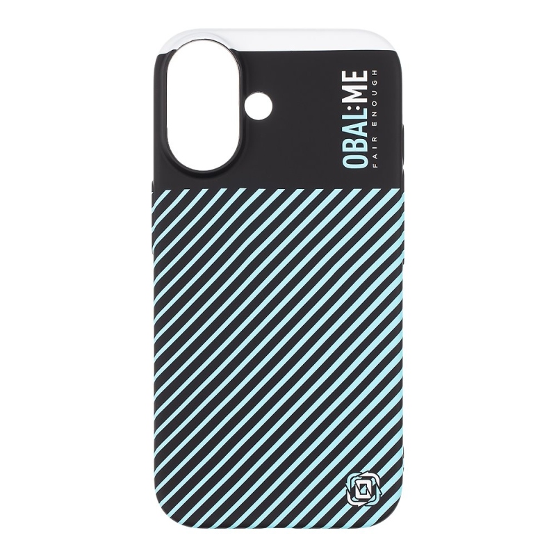 COVER:ME Flossy Stripes Cover for Apple iPhone 16 Plus Fekete/tejkék borító