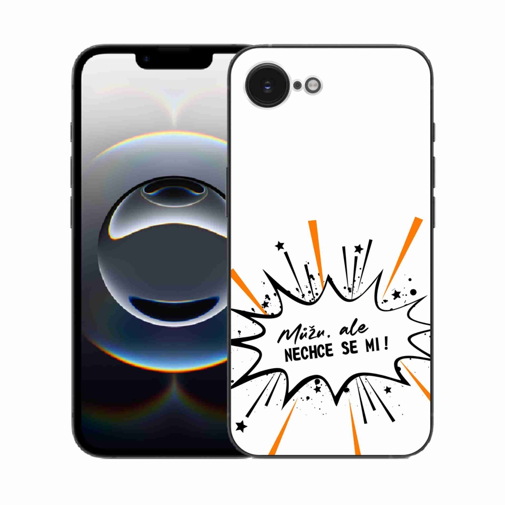 Gél borító mmCase iPhone 16e készülékhez - vicces szöveg 11 fehér háttér