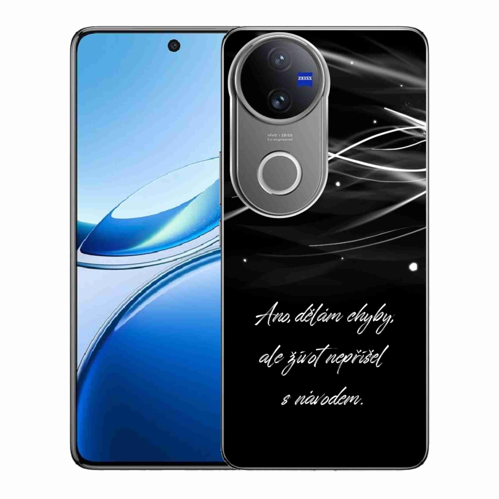 Gél borítás mmCase a Vivo V50 5G-n - idézem fekete háttérrel