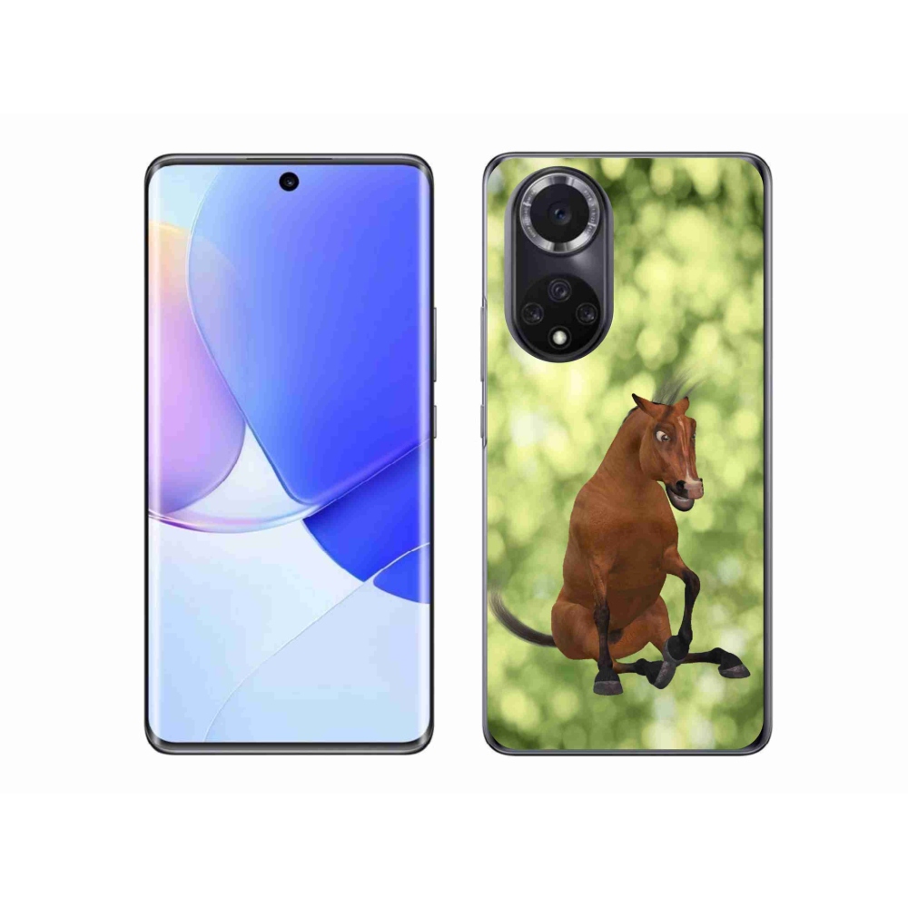 Gél borítás mmCase a Huawei Nova 9-hez - barna rajzfilm ló 1
