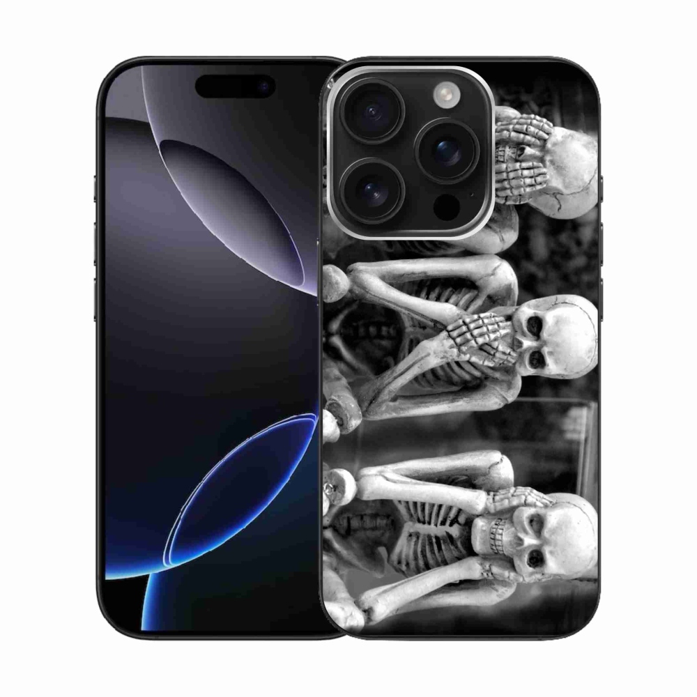 Zselés borítás mmCase iPhone 16 Pro készülékhez - csontvázak