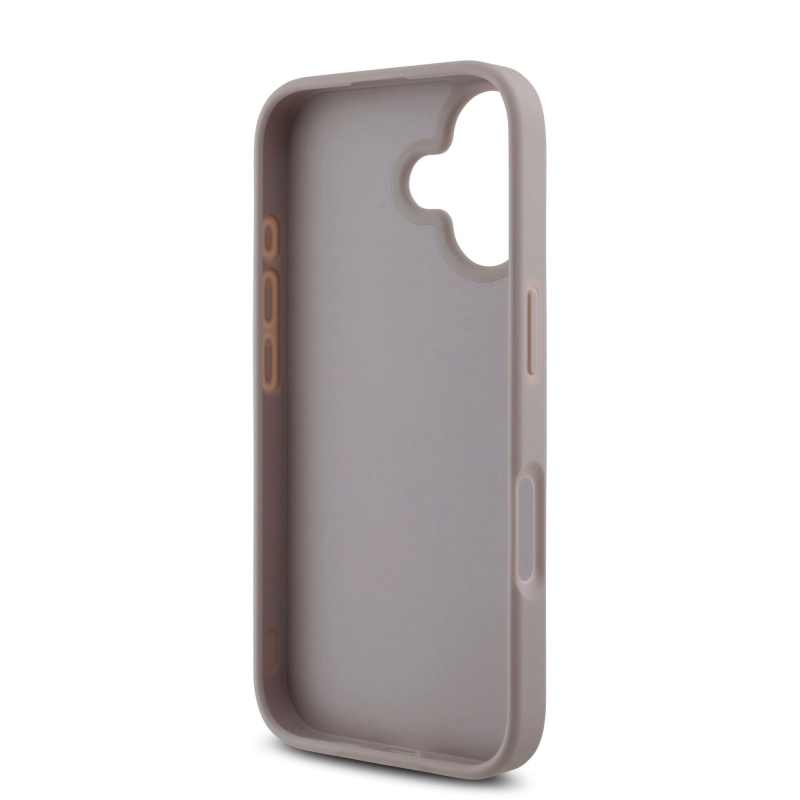 Guess PU 4G fém logós hátlap iPhone 16 Plus rózsaszínű készülékhez