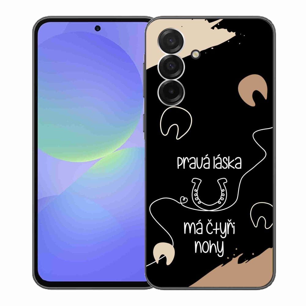 Gél borítás mmCase Samsung Galaxy A36 5G - ló motívum fekete háttérrel