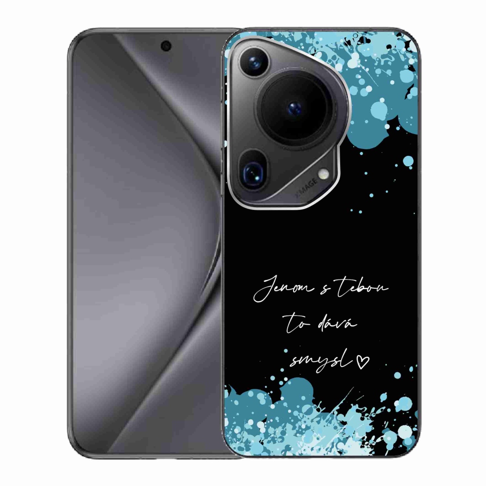 Gél borító mmCase a Huawei Pura 70 Ultra készülékhez - szöveg szerelemben fekete háttérrel