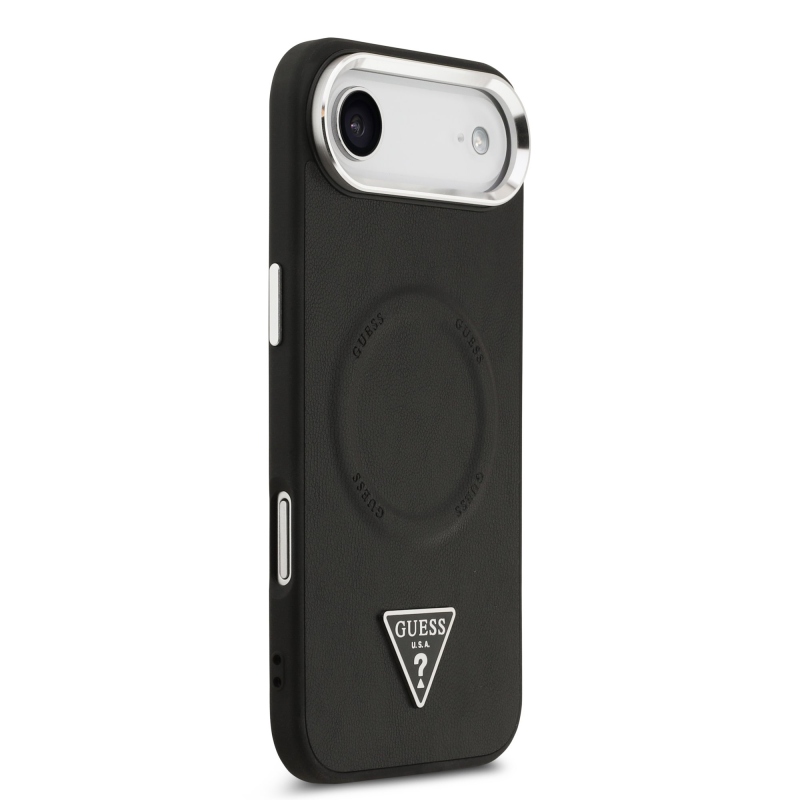 Guess PU bőr háromszög logó MagSafe hátlap iPhone Air fekete