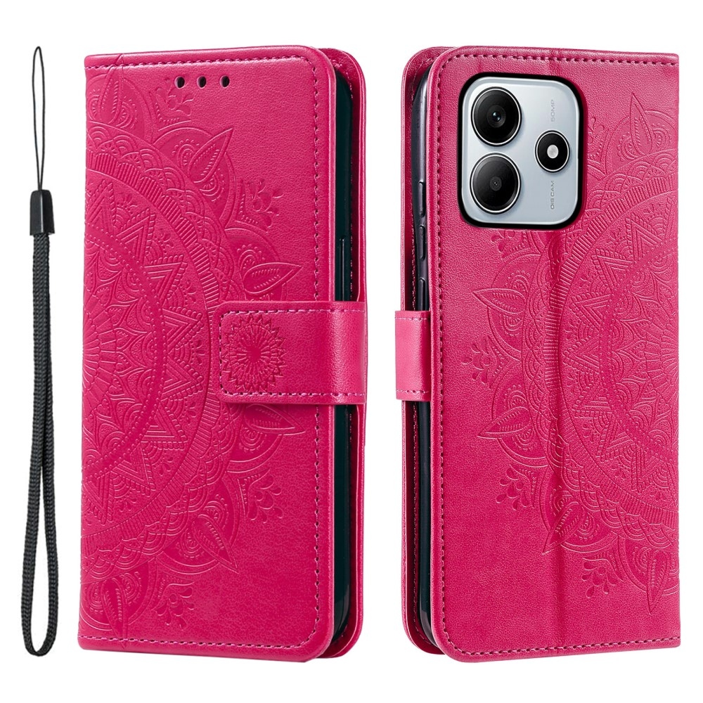 Mandala könyv tok a Xiaomi Redmi Note 14-hez - rózsaszínű