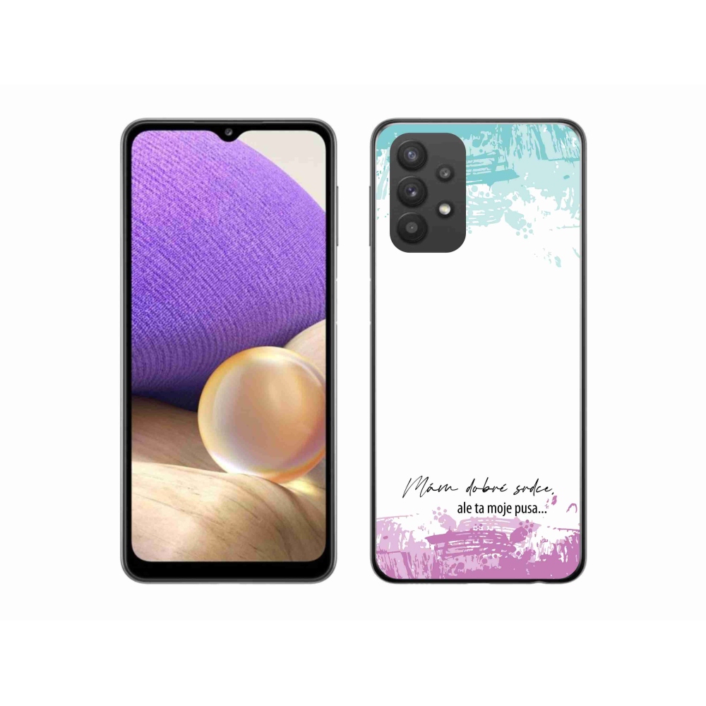 Gél borító mmCase Samsung Galaxy A32 5G - vicces szöveg 3 fehér háttérrel