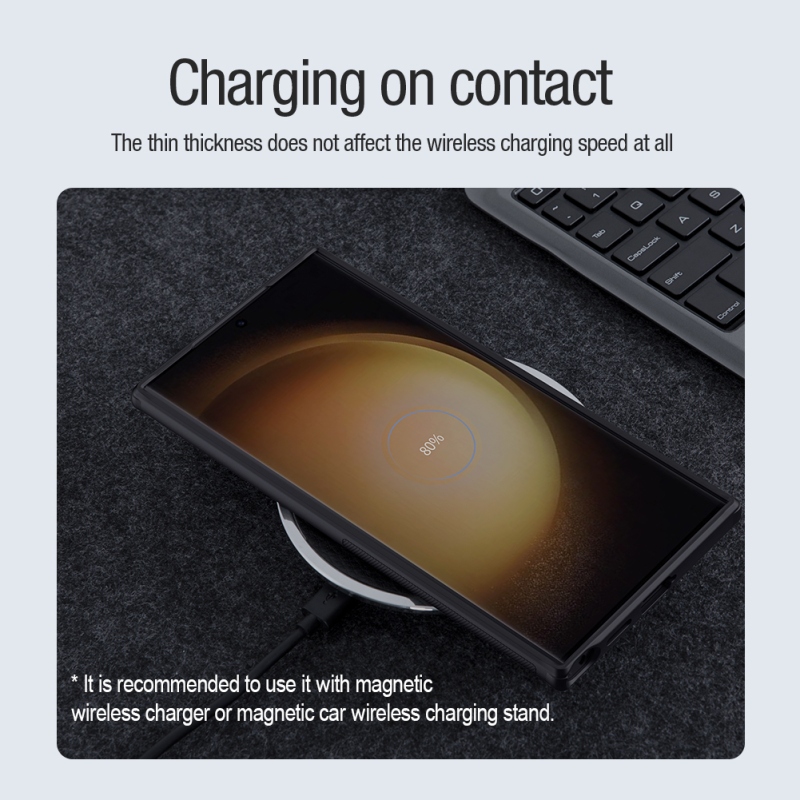 Nillkin Super Frosted PRO mágneses hátlap a Samsung Galaxy S24 Ultra Fekete készülékhez