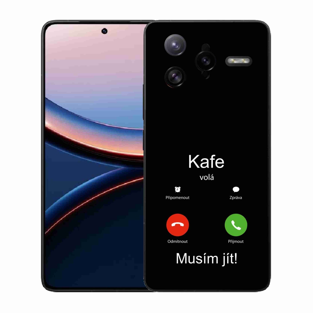 Gél borítás mmCase a Xiaomi Poco F7 Ultra számára - kávé hívó fekete háttérrel