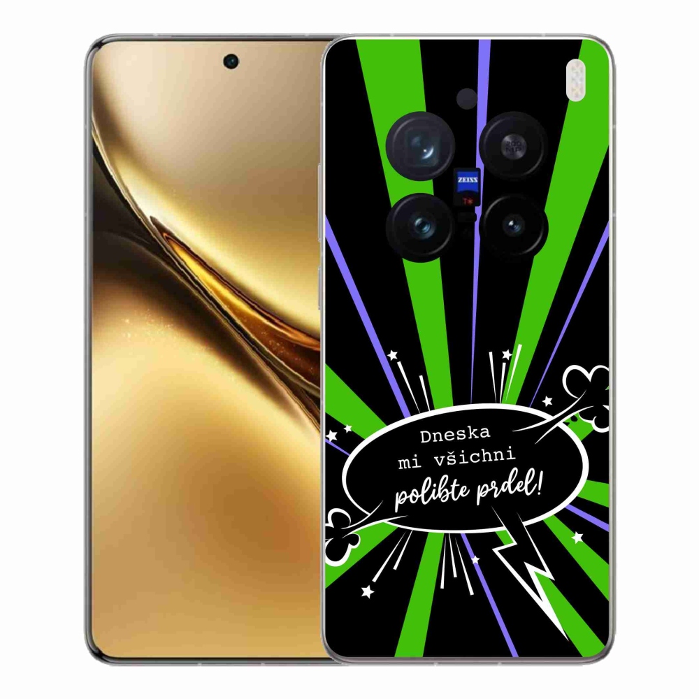 Gél borító mmCase a Vivo X200 Pro 5G készülékhez - vicces szöveg 15 fekete háttérrel