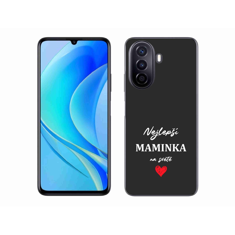 Gél borító mmCase a Huawei Nova Y70 - legjobb anya 1 fekete háttérrel