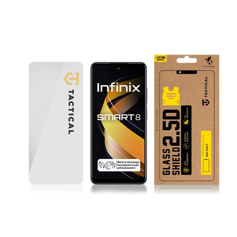 Taktikai üvegpajzs 2.5D üveg az Infinix Smart 8-hoz Tiszta