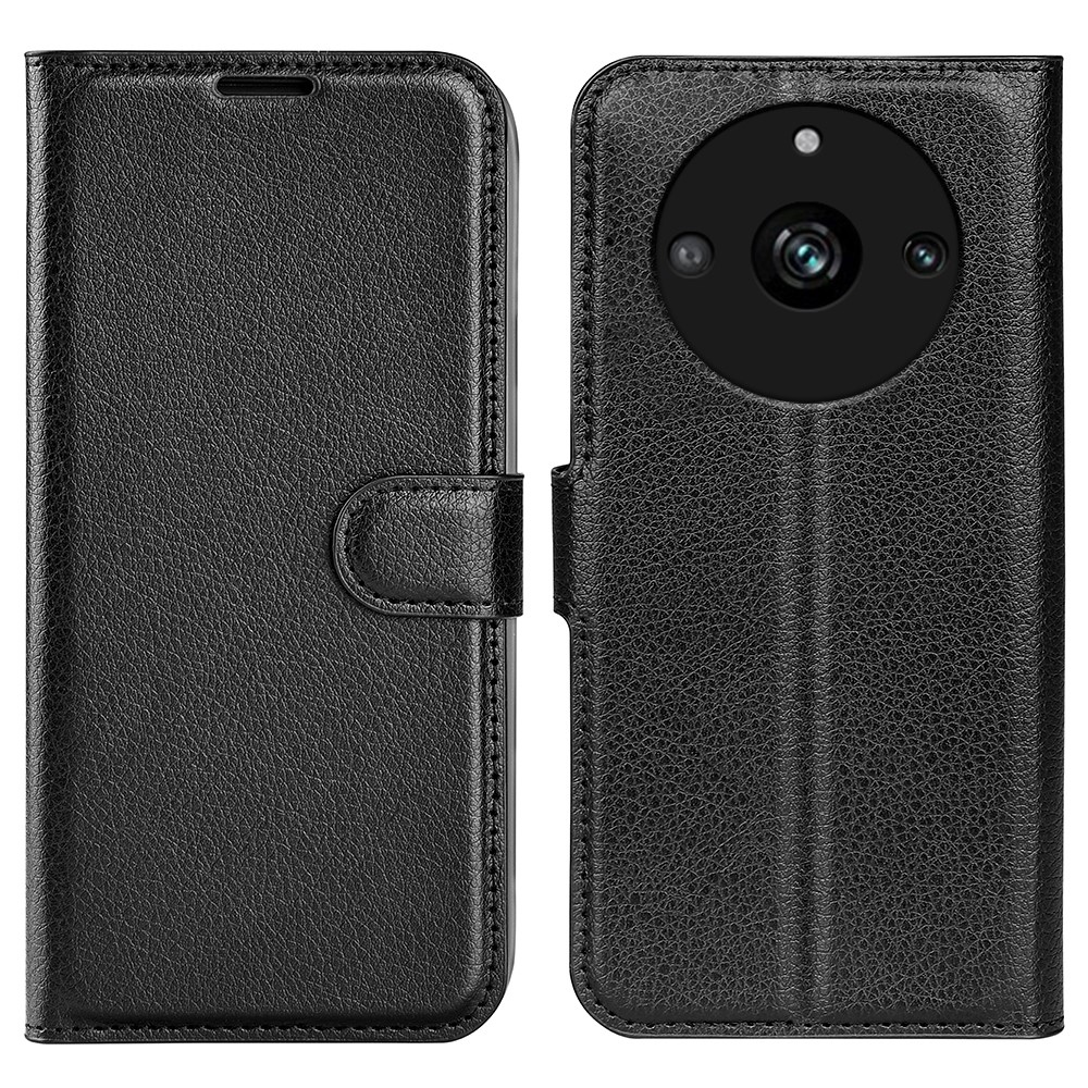 Litchi könyvtáska a Realme 11 Pro 5G/11 Pro+ 5G modellhez - fekete
