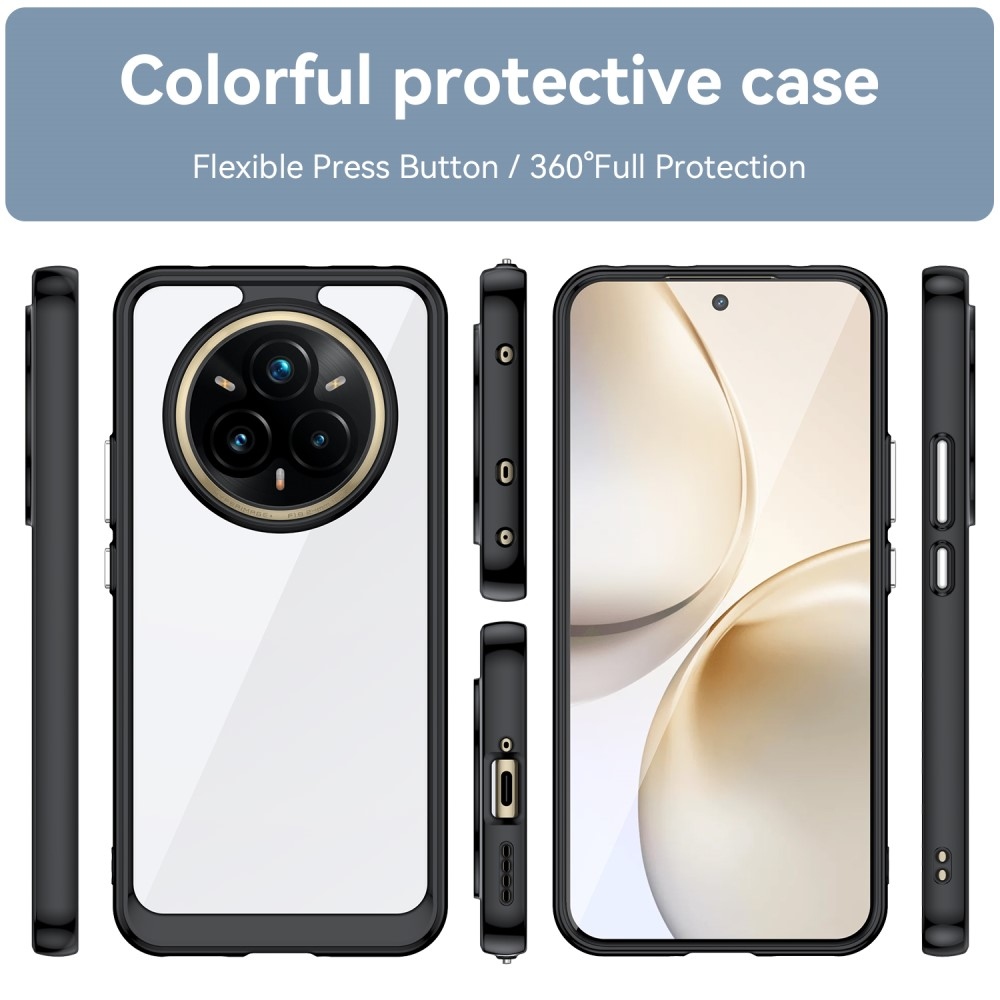 Gél tok fix hátlappal a Realme 14 Pro+ 5G készülékhez - fekete