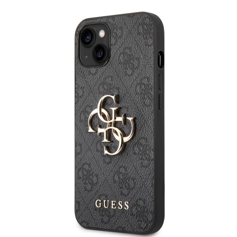 Guess PU 4G fém logós hátlap iPhone 14 szürke modellhez