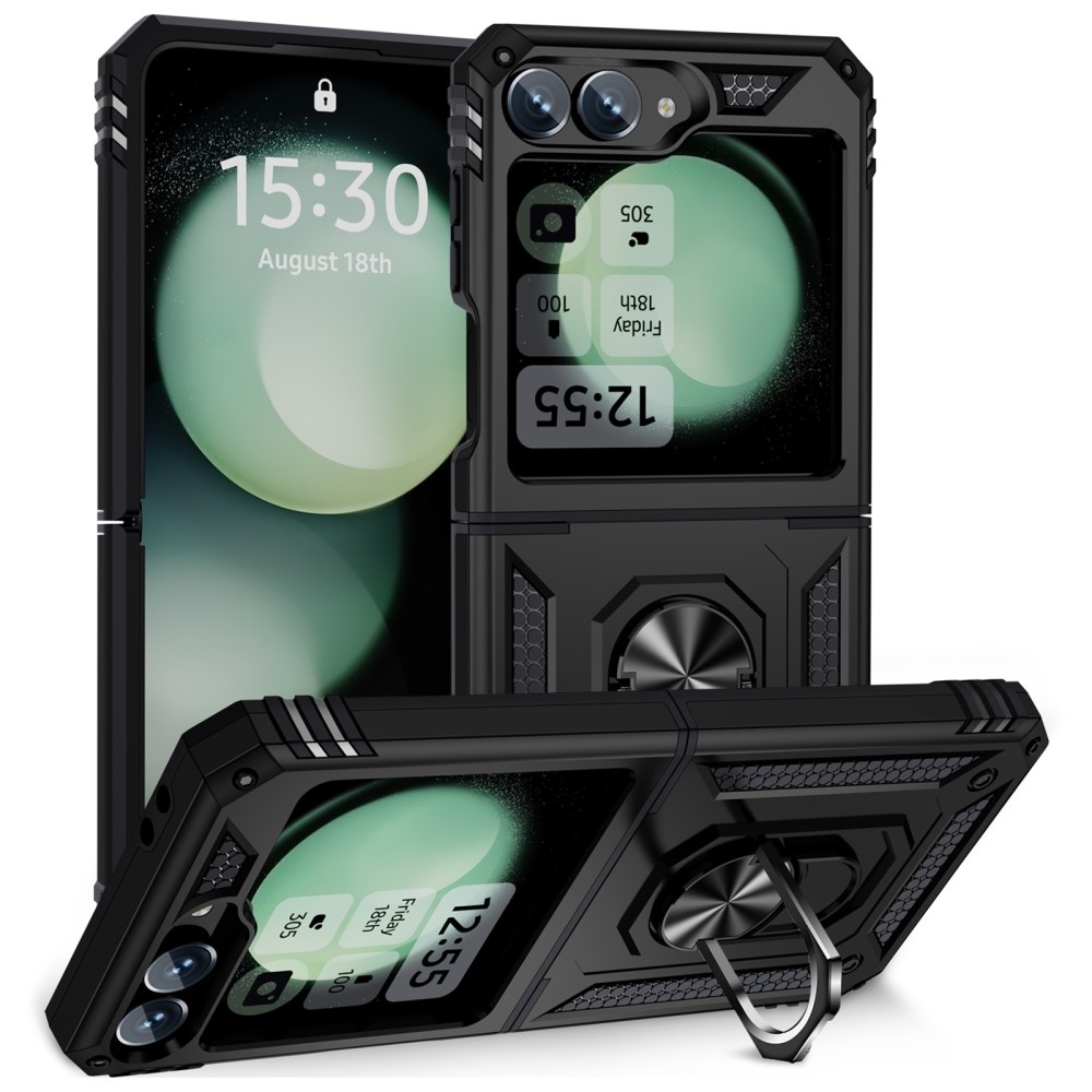 Gyűrűálló borítás Samsung Galaxy Z Flip6 5G készülékhez - fekete