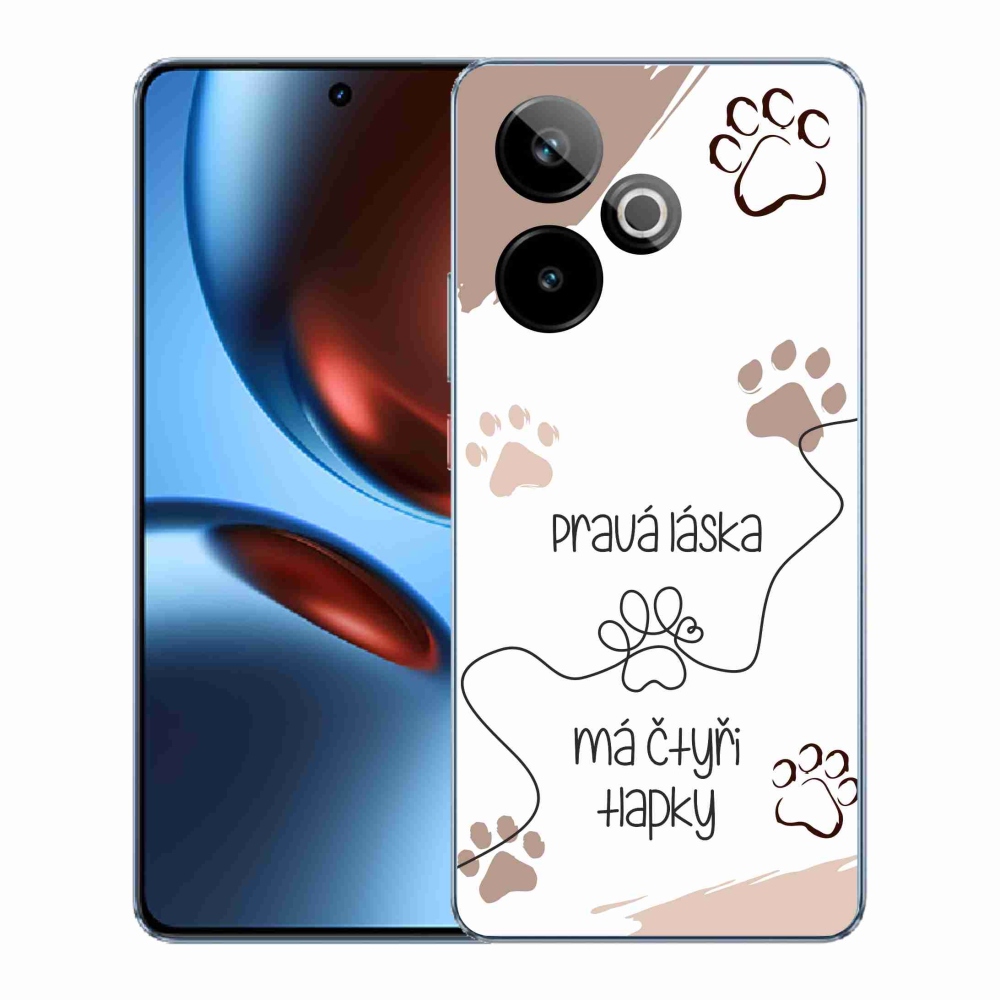 Rugalmas zselés tok mmCase képpel a Realme GT 7 5G/GT 7T 5G számára - kutyamotívum 1 fehér háttérrel