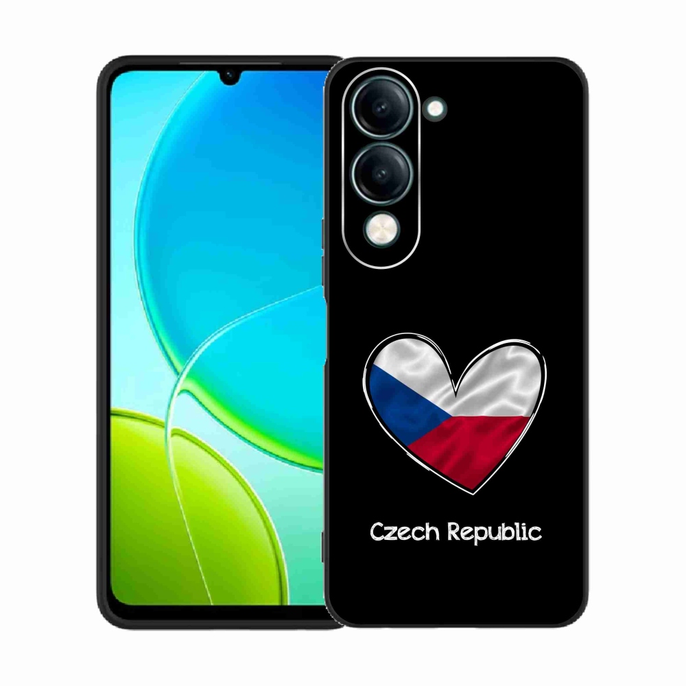 Gél borító mmCase a Vivo Y29s 5G - szív zászló fekete háttérrel
