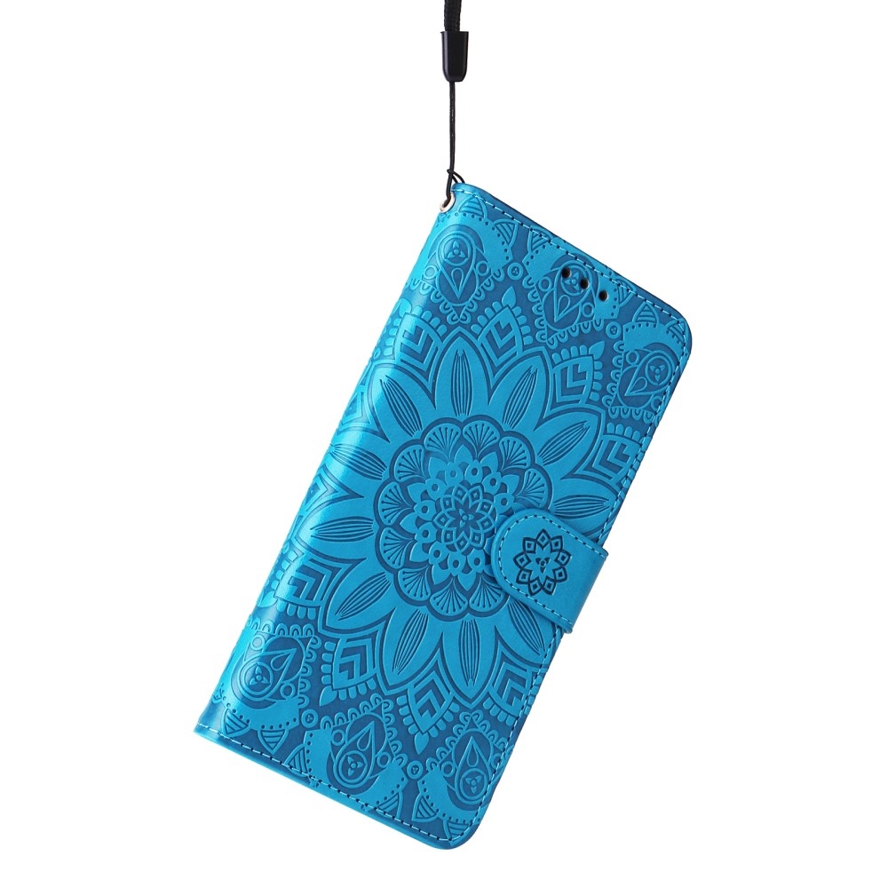 Napraforgó könyv tok Xiaomi Redmi Note 14S/Note 13 Pro 4G/Poco M6 Pro - kék