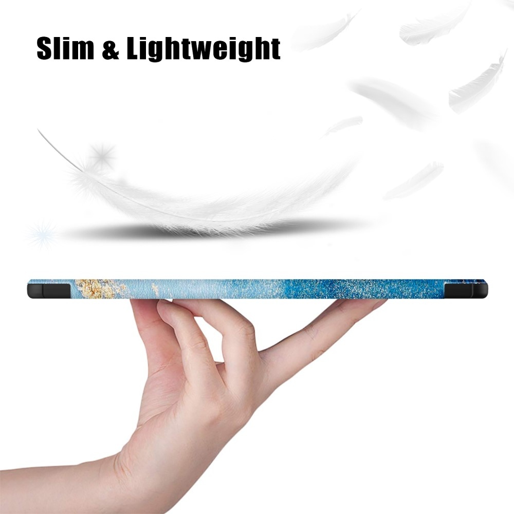 Nyomtatás intelligens záró tok Samsung Galaxy Tab S9 FE+ - tengeri hullámok