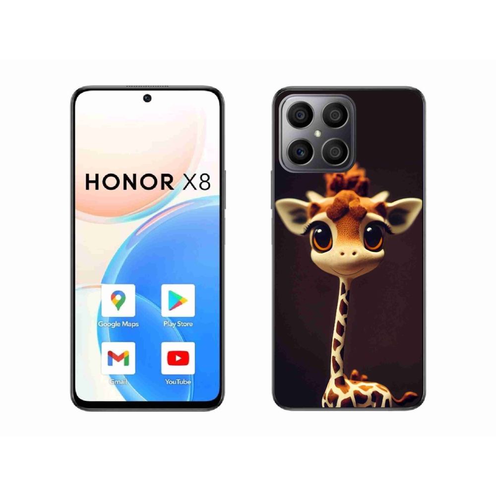 Zselés borítás mmCase a Honor X8-hoz - kis zsiráf