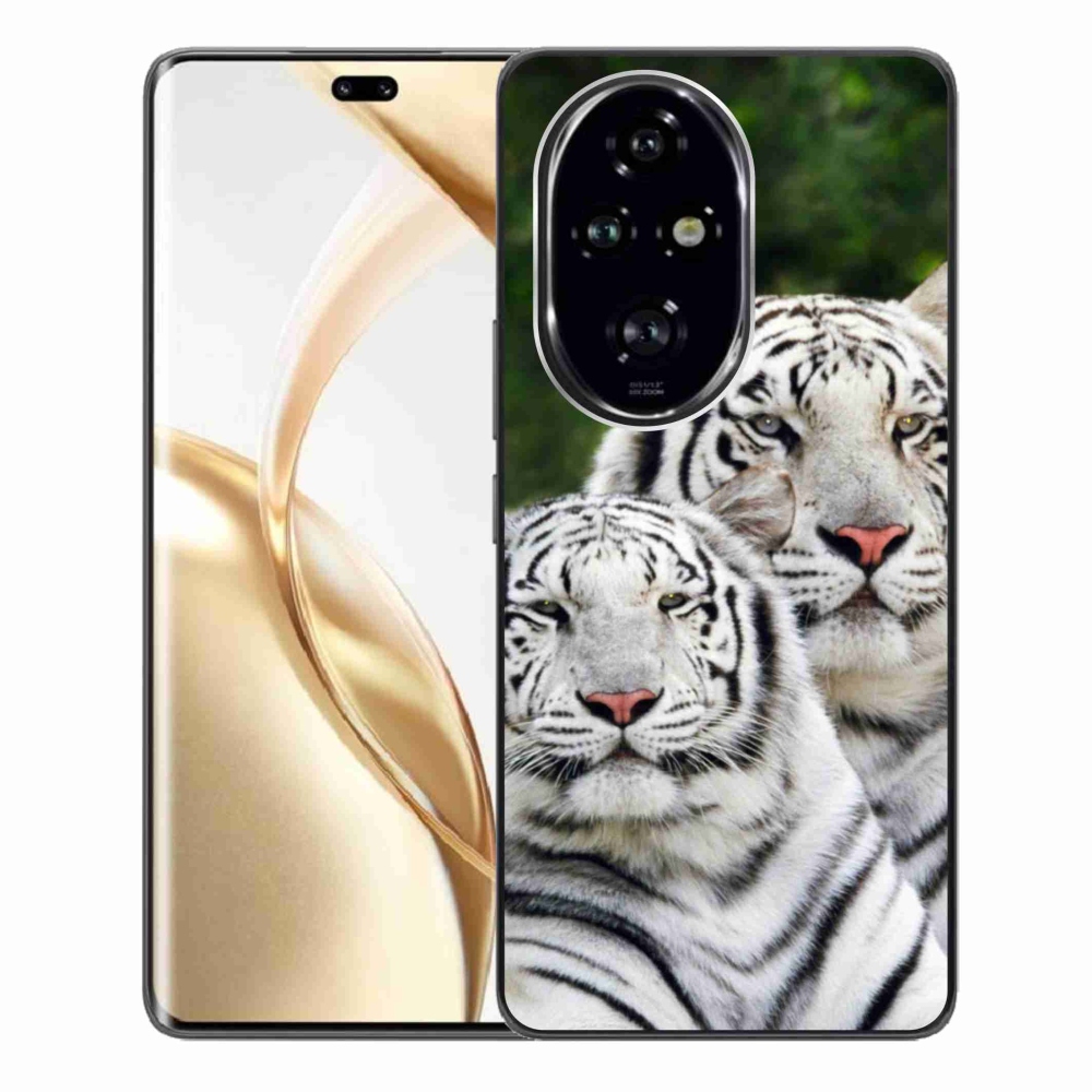 Gél tok mmCase a Honor 200 Pro 5G számára - fehér tigrisek