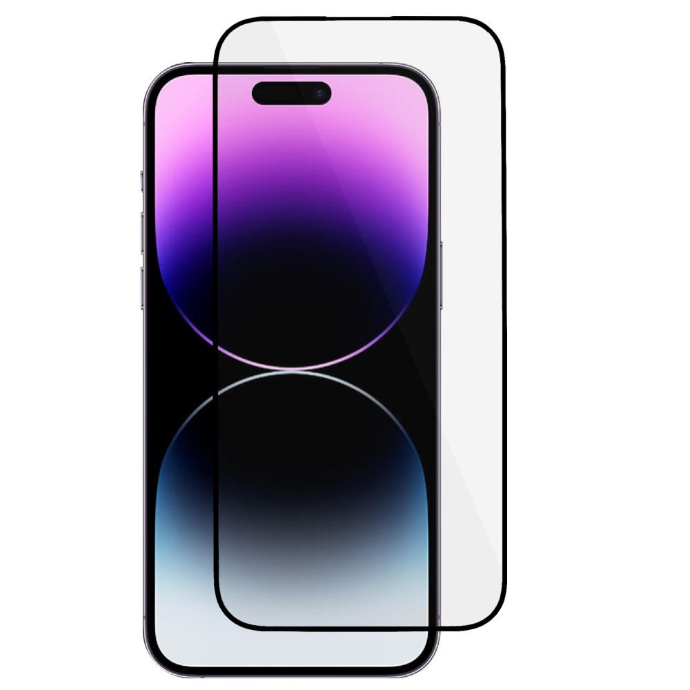 Teljes képernyő edzett üveg iPhone 15 Pro Max készülékhez - fekete